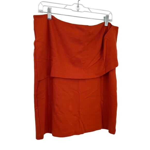 Cabi Plus Size 16 Overlay Pencil Skirt Ponte Turmeric Orange Knee Length 3099 - Picture 1 of 11